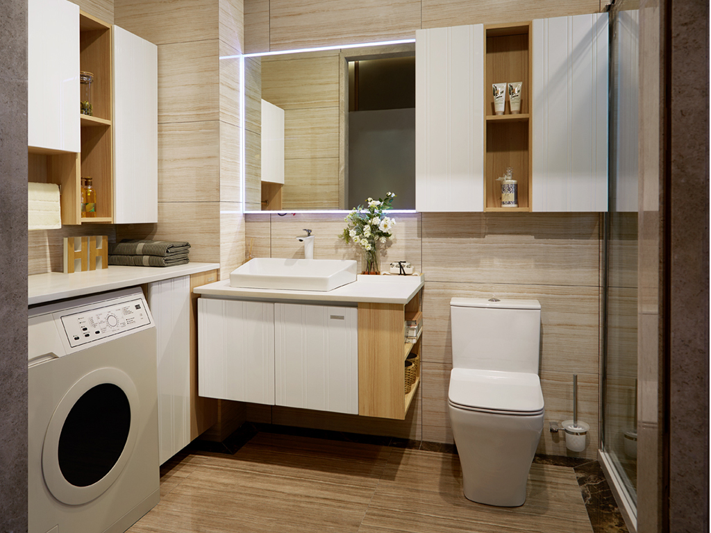 全鋁浴室柜-02（風(fēng)格：現(xiàn)代；顏色：楓木暖白）